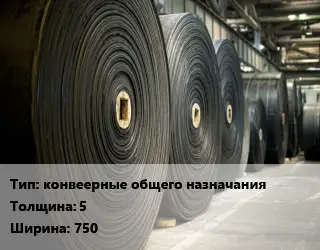 Конвейерная лента РТИ конвеерные общего назначания 5х750